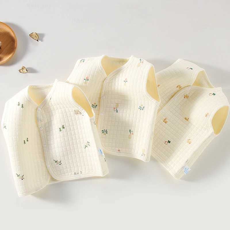 Newly born baby pure cotton vest jacket cute and warm childrens vest girl boy spring autumn baby vest jacketW240724