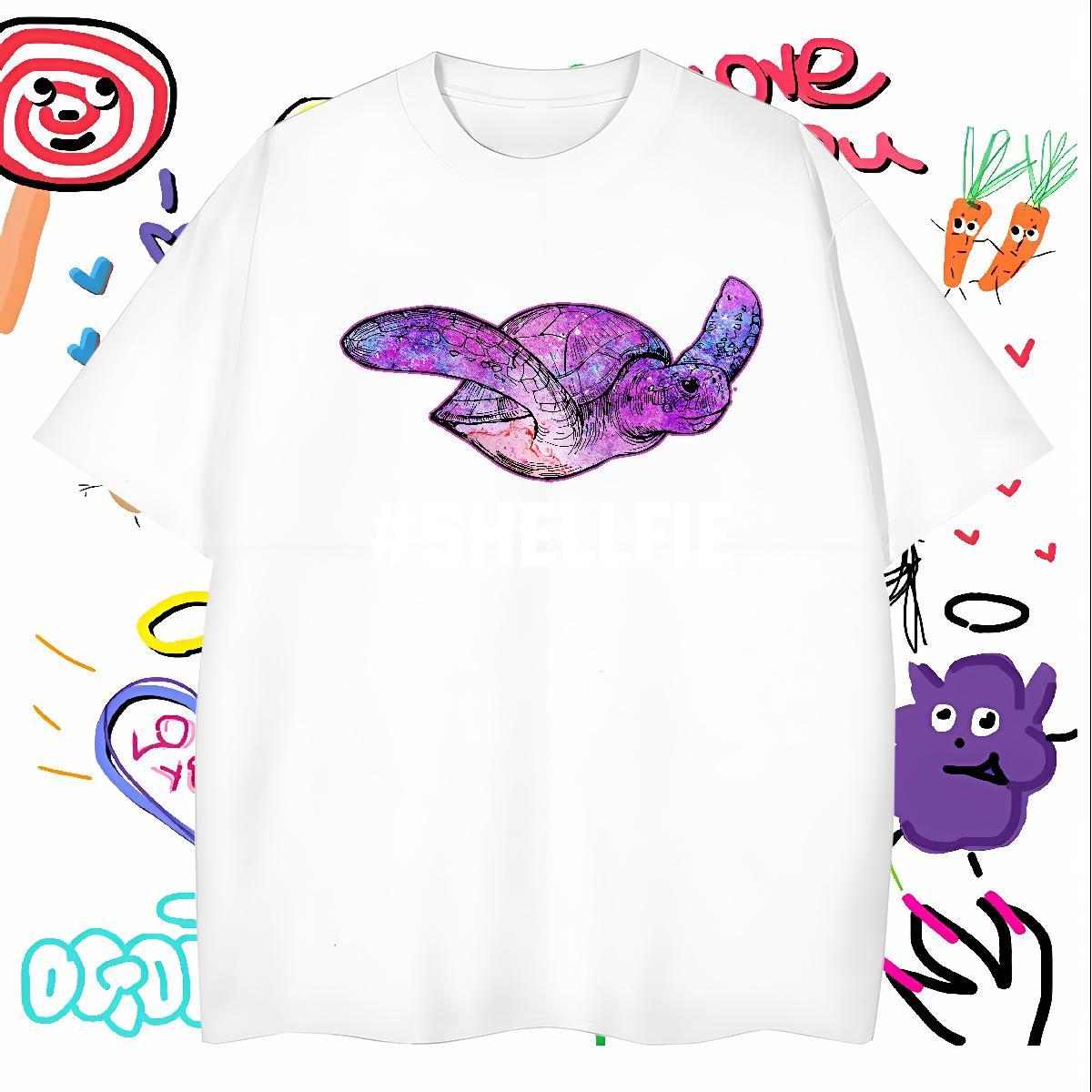 T shirt 100% Cotton 230g tortoise Outdoor Short Sleeve O-Neck DIY Logo Oversized Mens Tshirts Brand Loose Clothings