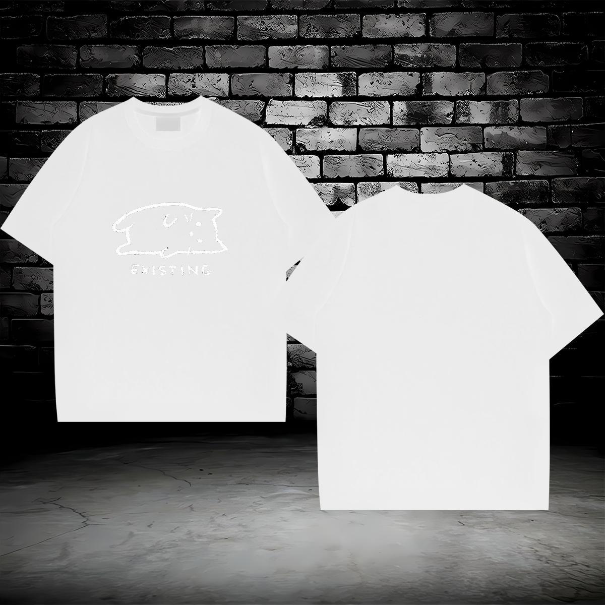 Man T Shirts 230g Pure Cotton cat Casual Beach O Neck Short Sleeves Oversized Men Tees Designer Fashion Soft Wear