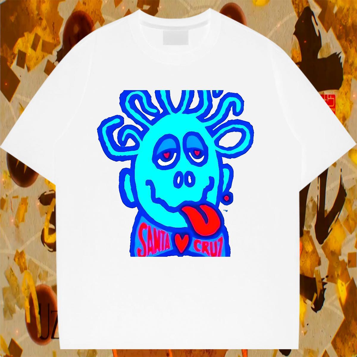 Brand Lady T shirt 230g Pure Cotton grimace Street Woman T Shirts Breathable Short Sleeve Custom Cartoon Clothings