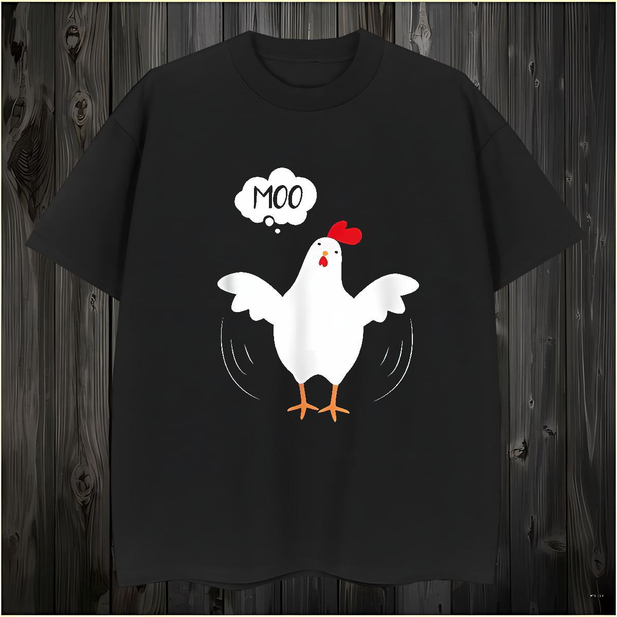 T-Shirts 230g Pure Cotton chicken Hip Hop Street Breathable Crew Neck Black Oversized Men Tshirts New Arrival Popular Tops