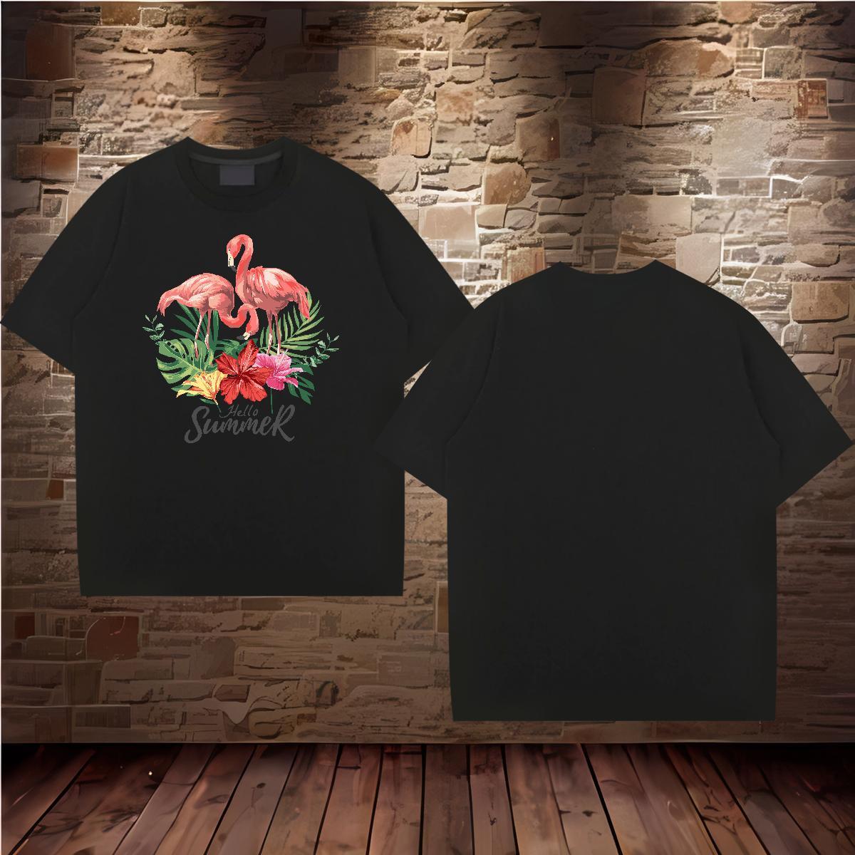 Free Shipping Man T Shirts 100% Cotton 230g bird Daily Outfit Polos Breathable Short Sleeve Cool Men Tops Tees Customized Print