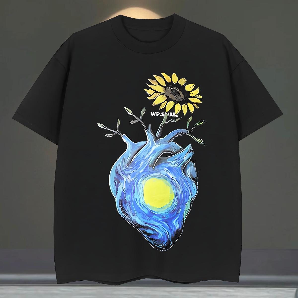 Wholesale Couples T Shirts 230g 100% Cotton Beach flower Custom Print Oversized Breathable Designer Fashion Mens T Shirts Top Tees