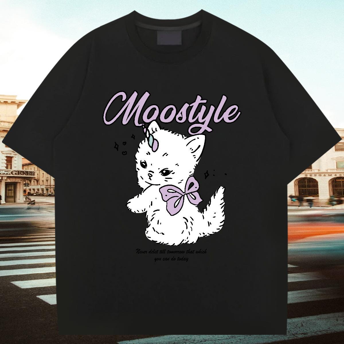 Brand Tshirt for Man Woman 230g Pure Cotton Street Wear cat Customized Round Neck Short Sleeve Wholesale T-Shirts Clothings