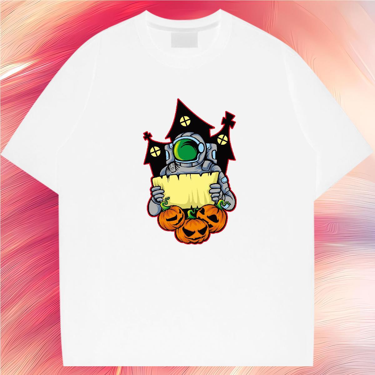 Men T Shirts 230g 100% Cotton universe Street Crew Neck Breathable Anime Print Couples T Shirts Classic Casual TOP Quality Tops Shirt