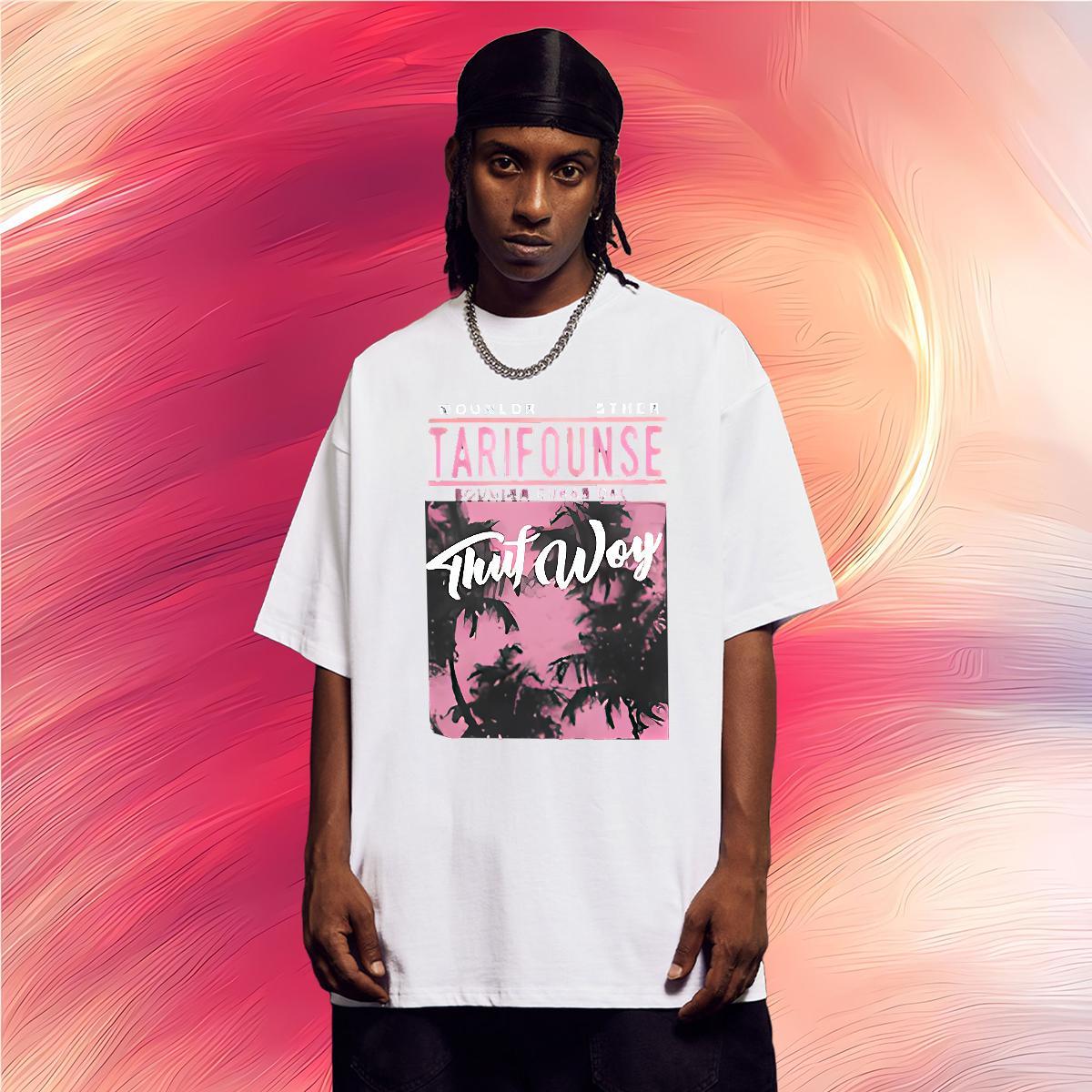 DIY Man T Shirts 100% Cotton 230g tree Daily Wear Tee Shirt Breathable Crew Neck Wholesale Couples T Shirts Floral Print
