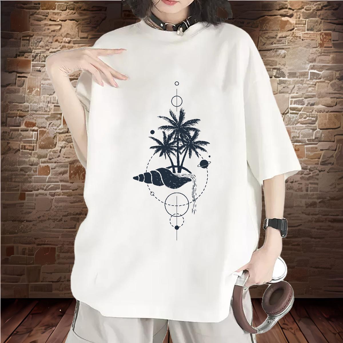 5A Women T Shirts Breathable Crew Neck Lady T shirt Custom Printing tree Sports Casual 230g 100% Cotton TOP Quality Wear