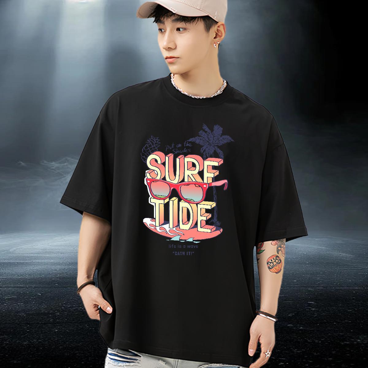 Designer T-Shirts for Men 230g Pure Cotton tree Hip Hop Street Tees Shirts Breathable Soft Classic Men Tees Anime Print