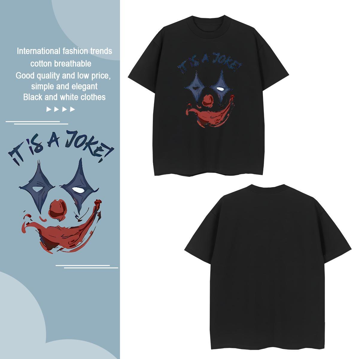 T-Shirts 230g 100% Cotton clown Sports Casual Crew Neck Breathable Floral Print Men Tees Designer Fashion Wholesale Tees Shirts