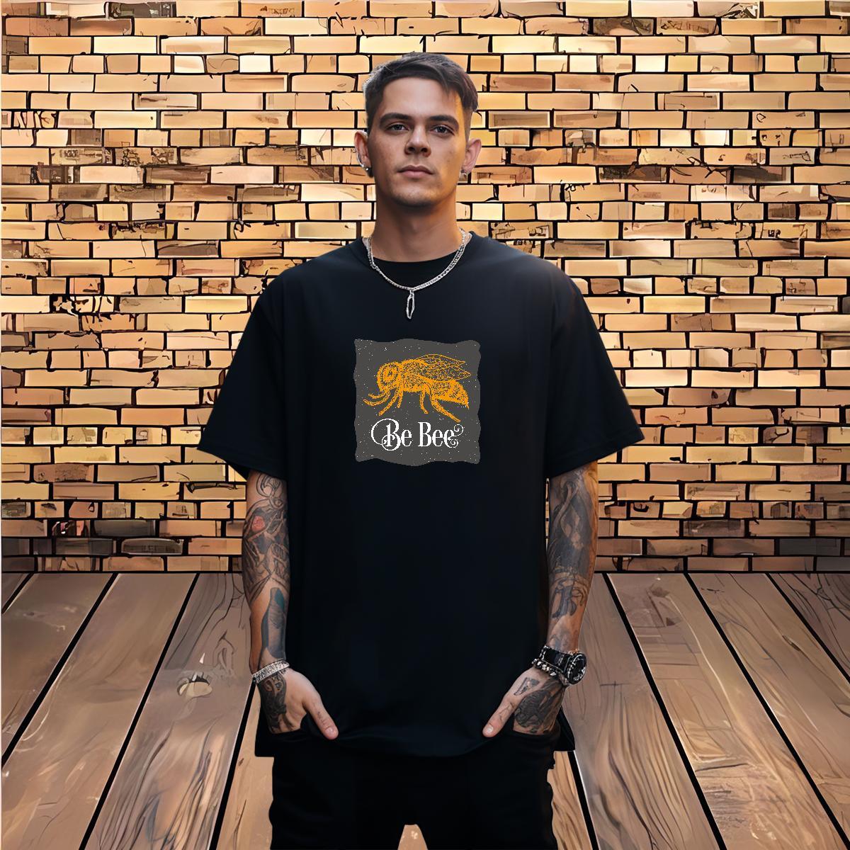 2024 New T shirt 230g Cotton bee Street Wear Tops Tees Breathable Short Sleeve Loose Fit Tshirts Customized Print