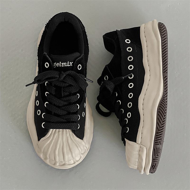 Sanyuan Kangyu Shell Head Dissolved 2024 New Men's and Women's Couple Style Korean Edition Sports Thick soled Height increasing Board Shoes