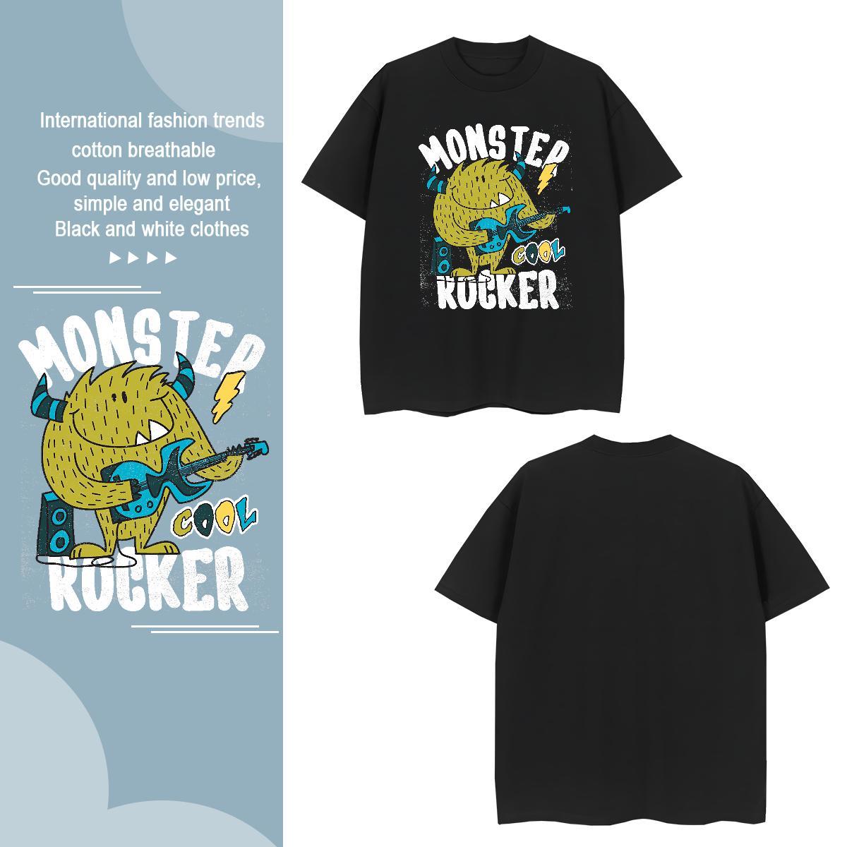 T-Shirts for Men 230g Cotton USA Casual Beach Breathable Crew Neck Custom Cartoon Men Tshirts DIY Cool Tee Shirt