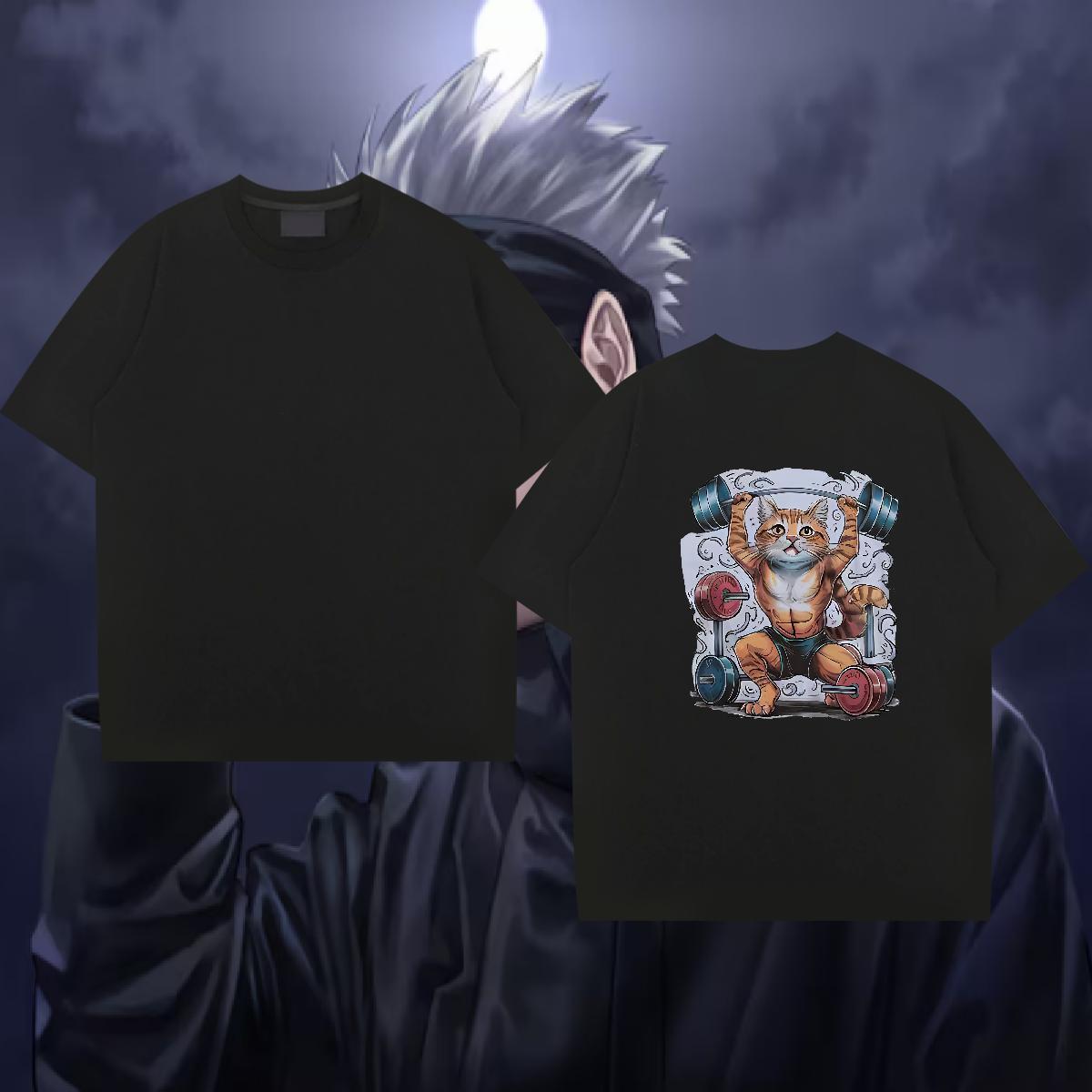 New Designer T Shirt For Man 230g Cotton strong Anime Printing Street Tee Shirt O Neck Short Sleeves Loose Tshirts Custom Print Plus Size