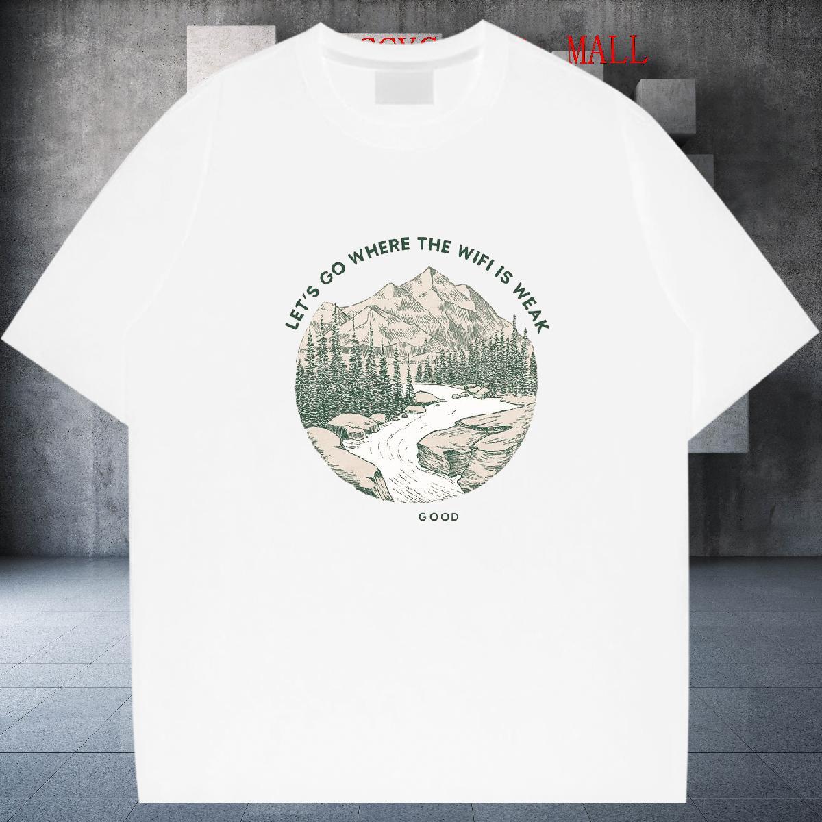 Unisex Tshirts 230g Cotton Beach mountains Oversized 4XL Short Sleeve O-Neck Factory Direct Man T Shirts Tee Shirt