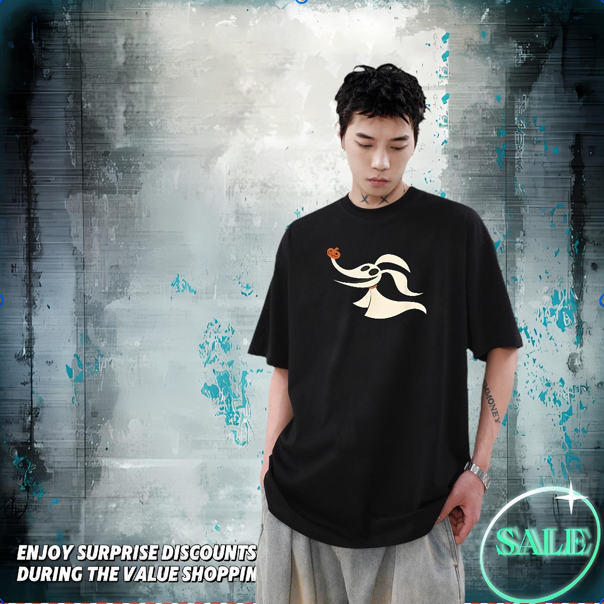 Customized Mens T Shirts 230g Pure Cotton halloween Outdoor Tees Shirts Breathable Short Sleeve High Quality Men Clothes T-Shirt Custom Printed