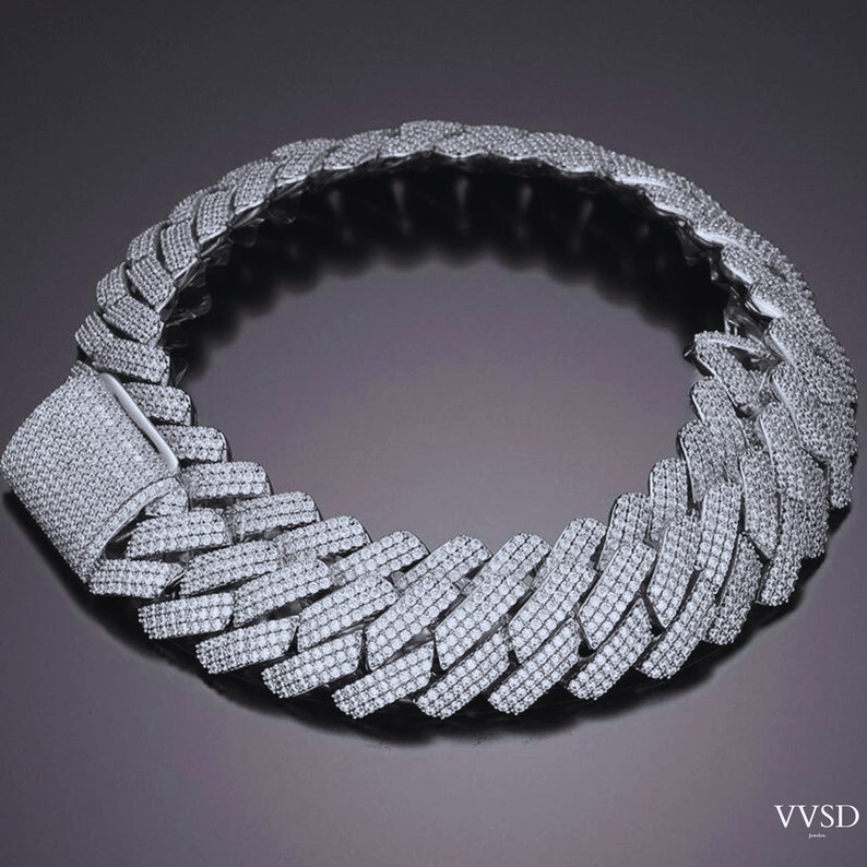 necklace moissanite chain Iced Out Pass Diamond Tester Vvs Jewelry Bracelet Women 18mm Cuban Link