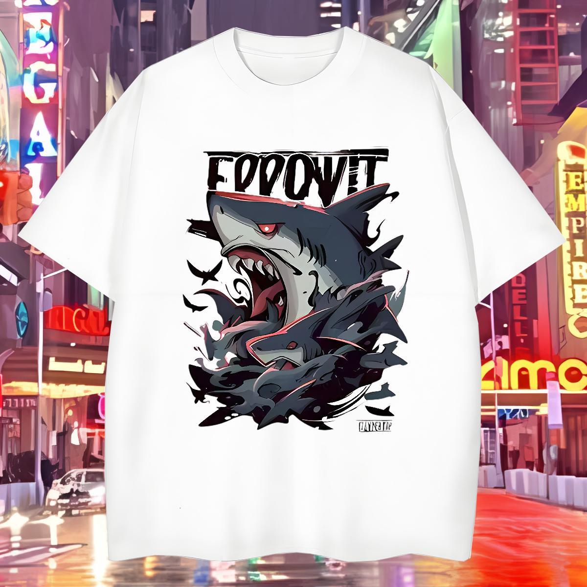 Men T Shirts 100% Cotton 230g shark Street Wear Short Sleeve O-Neck Custom Big Size Men Tshirts Wholesale Unisex Tops Shirt