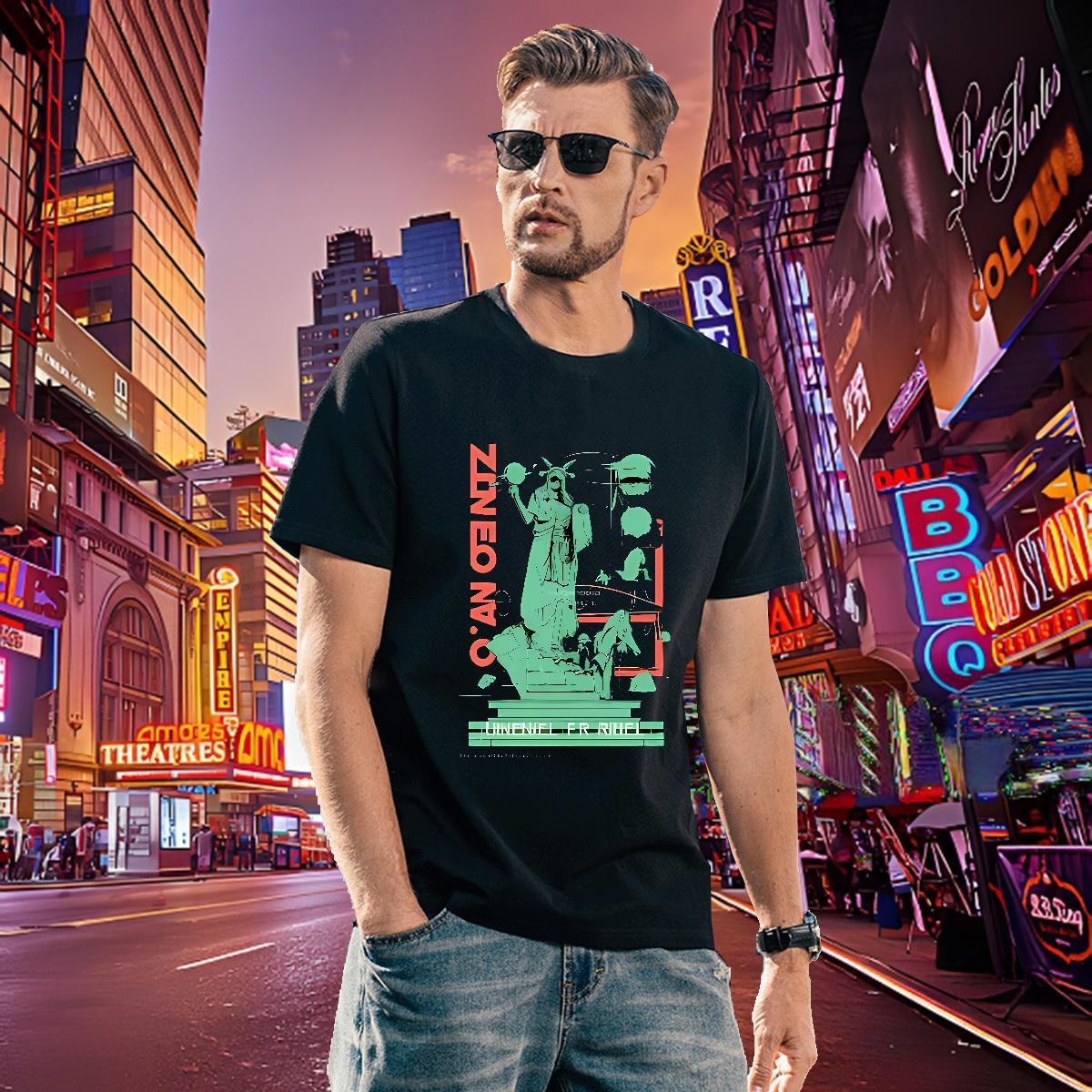 Unisex Tshirt for Man Woman 230g Pure Cotton the Statue of Liberty T shirt Outdoor Crew Neck Customized Classic Casual Tees