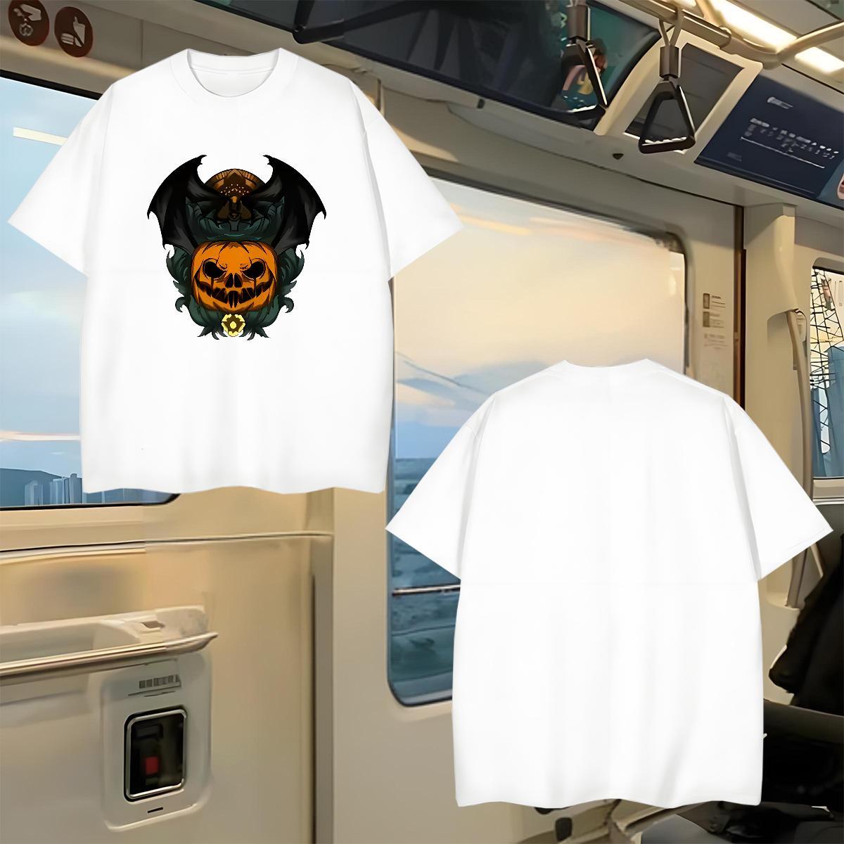 Classic T shirt 230g Pure Cotton halloween Hip Hop Street Tees Shirts Breathable Short Sleeve Loose Mens Tshirts Floral Print