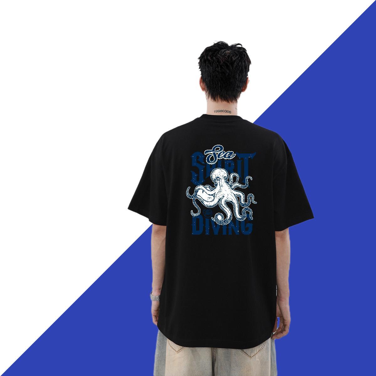 DIY Customized T Shirts Men 230g 100% Cotton Street Wear Tee Shirt O Neck Short Sleeves Unisex Mens Tshirts Custom Printed
