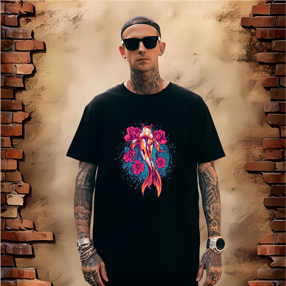 T Shirts Men 230g Pure Cotton Casual Crew Neck Asian Size Men Clothes T-Shirt DIY Classic Tee Shirt