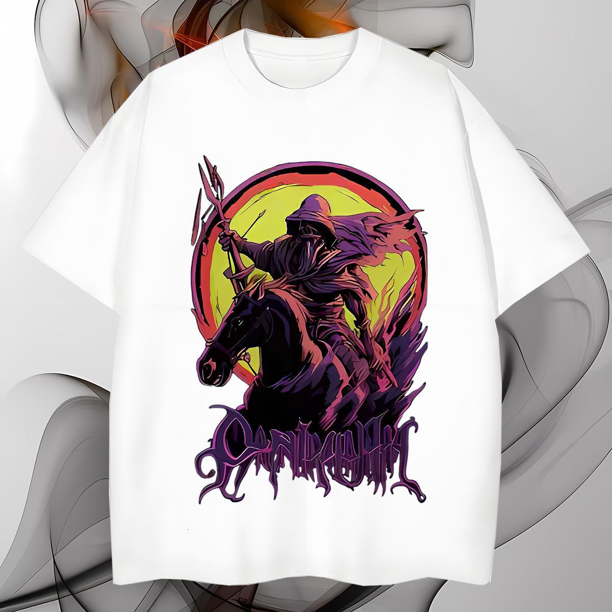 Free Shipping T Shirt For Man 230g Pure Cotton horse Outdoor Wear Crew Neck Soft Mens Tshirts Custom Print Plus Size