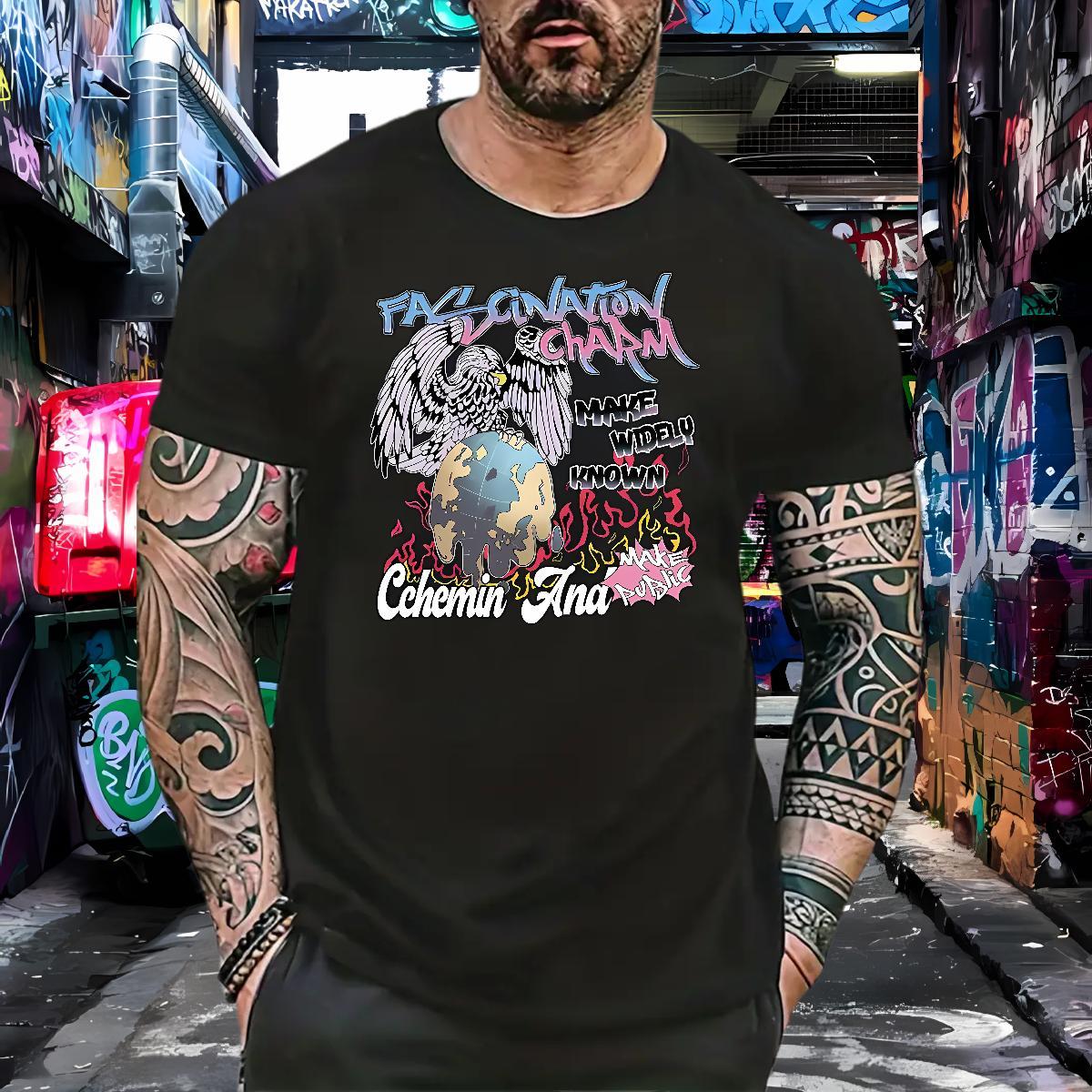 Classic Men T Shirts 230g 100% Cotton eagle Beach Tees Shirts O-Neck Short Sleeve High Quality Men Clothes T-Shirt Custom Big Size