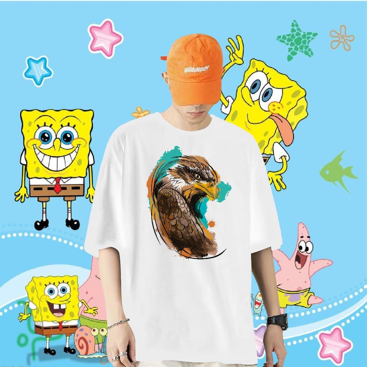 Customized T-Shirts for Men 100% Cotton 230g eagle Street Casual Polos Short Sleeve Soft Free Shipping Men Tops Tees Custom Big Size