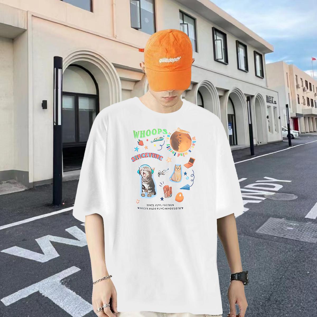 Designer Fashion T Shirt For Man 230g 100% Cotton cute Sport Tee Shirt O-Neck Short Sleeve Comfortable Couples T Shirts Oversized 3XL 4XL
