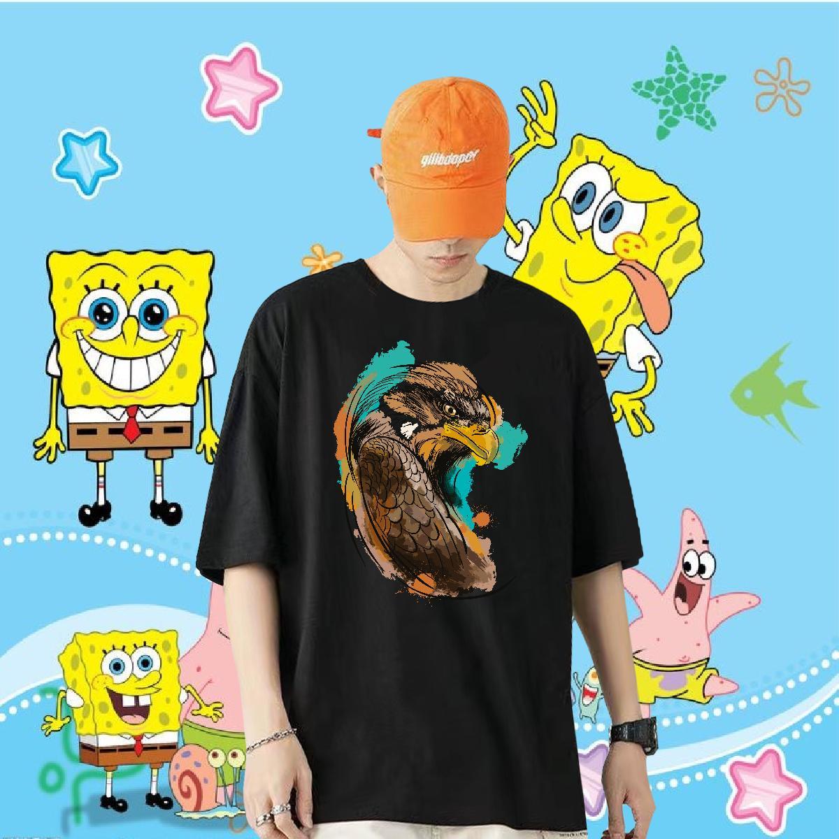 Customized T-Shirts for Men 100% Cotton 230g eagle Street Casual Polos Short Sleeve Soft Free Shipping Men Tops Tees Custom Big Size