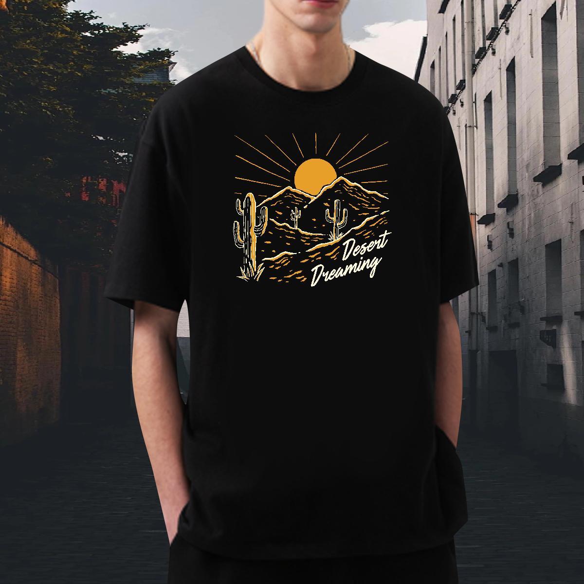 TOP Quality Couples T Shirts 230g Pure Cotton Daily Outfit mountains White Plus Size Round Neck Short Sleeve 2024 Summer T-Shirts Top Tees