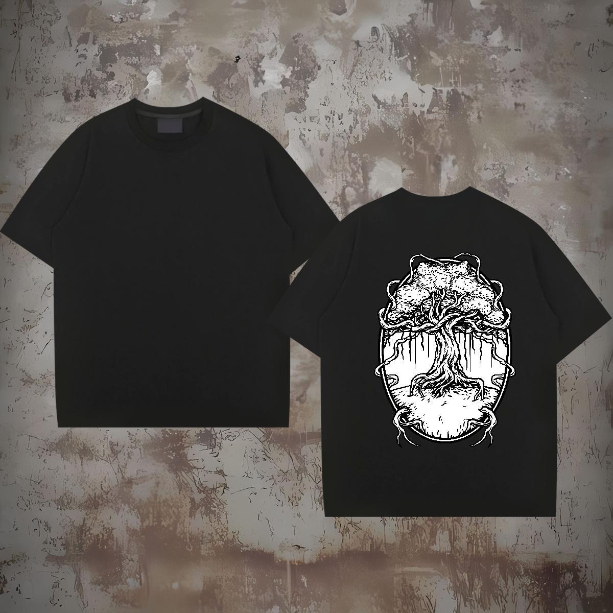DIY Customized Man T Shirts 230g Cotton tree Spring Summer Clothings Breathable Soft Loose Fit Men Tees Custom Big Size
