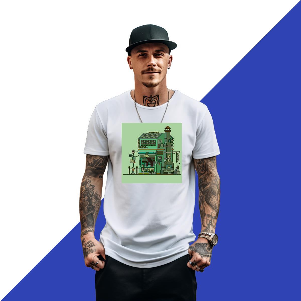 Cool Design Men Tshirts 230g Cotton Daily Outfit robot Custom Big Size Breathable Crew Neck Fashion New Men T Shirts Tees Shirts