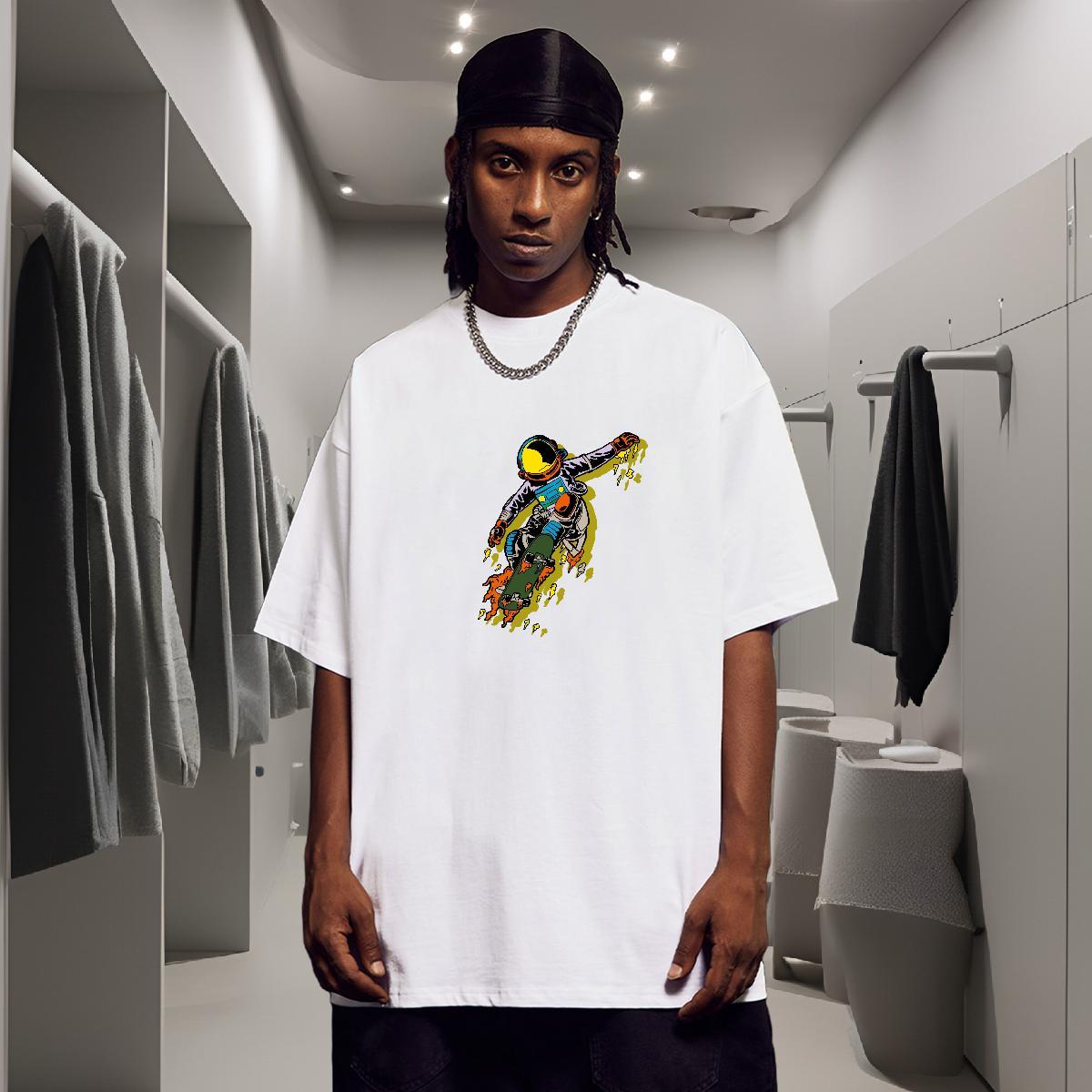 T-Shirts for Men 230g 100% Cotton skateboard Outdoor Breathable Crew Neck Oversized Tshirts 2024 TOP Quality Tees Shirts