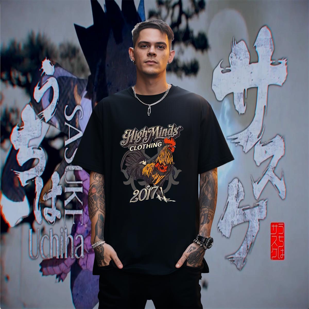 Classic Men Tshirts 100% Cotton 230g Spring Summer chicken Oversized 4XL O-Neck Short Sleeve Fashion New T-Shirts for Men Tees