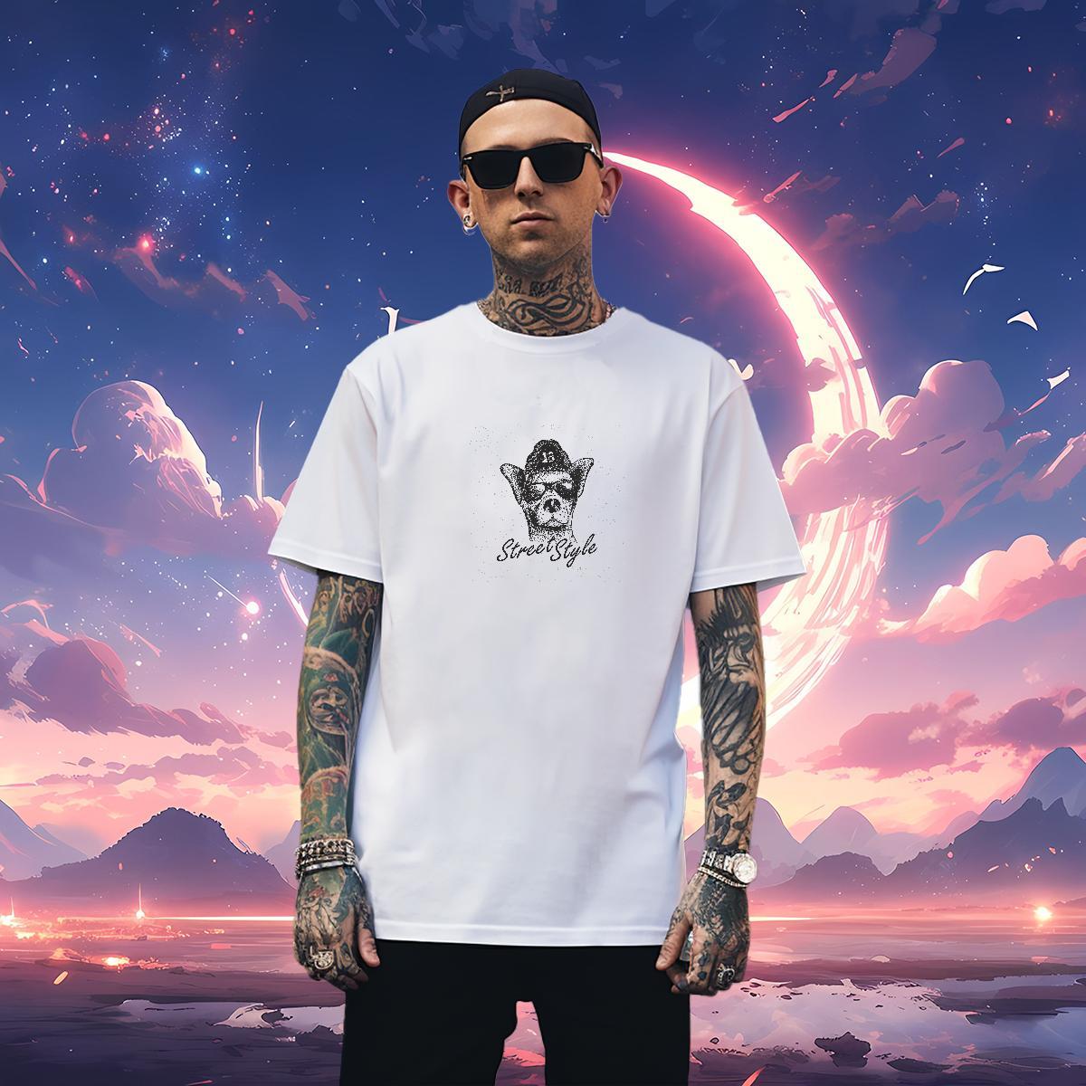 T-Shirts 230g Cotton dog Sport Breathable Plus Size Cartoon Men Tshirts Custom Loose Tees Shirts