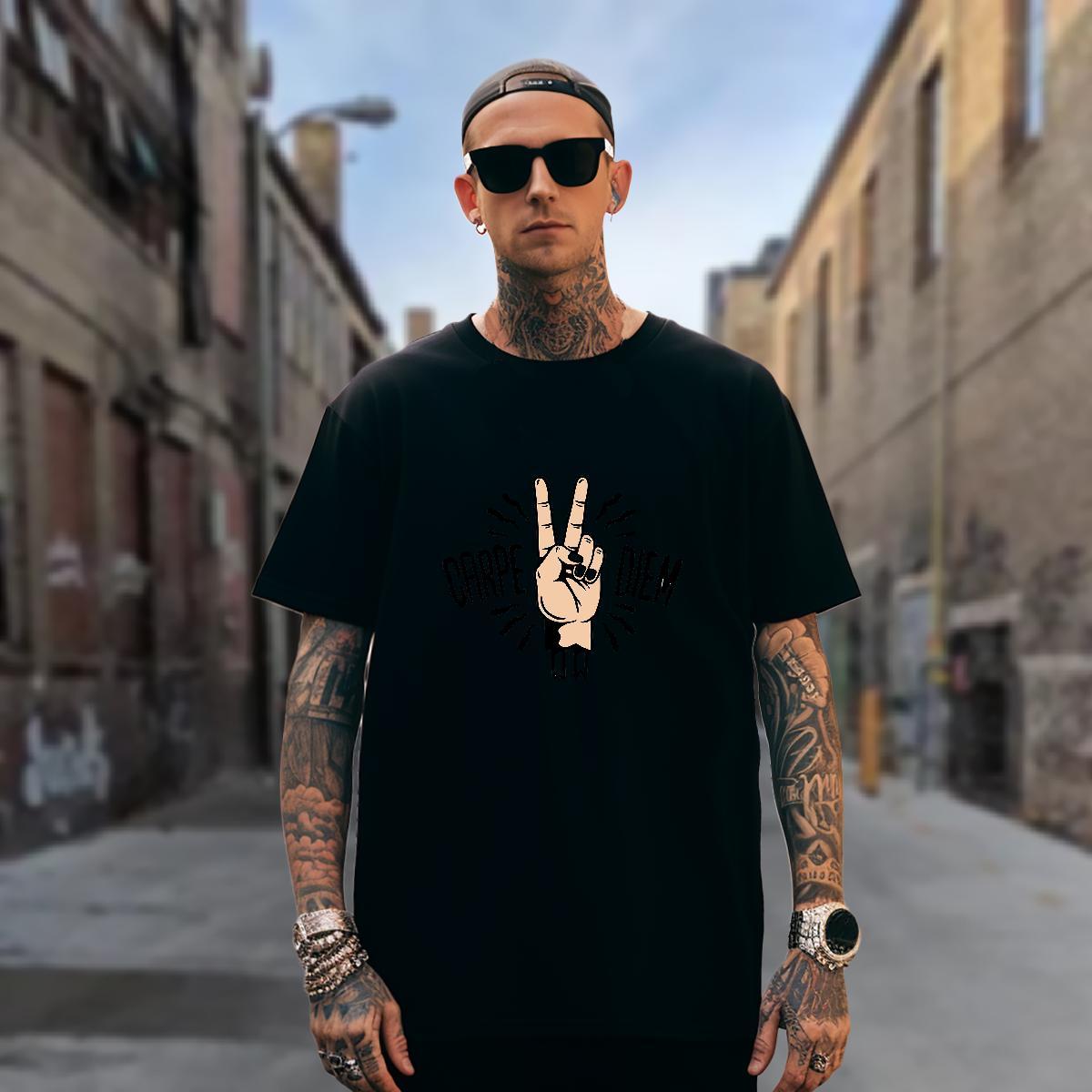 Man T Shirts 230g Pure Cotton hands Street wear Hip Hop Breathable Short Sleeve DIY Printed Men Clothes T-Shirt Custom Wholesale Tops