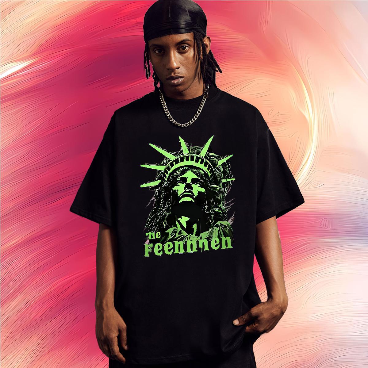 T Shirts Men 230g Cotton portrait Spring Summer Breathable Crew Neck Oversized 3XL 4XL Men Clothes T-Shirt 2024 DIY Soft Clothings