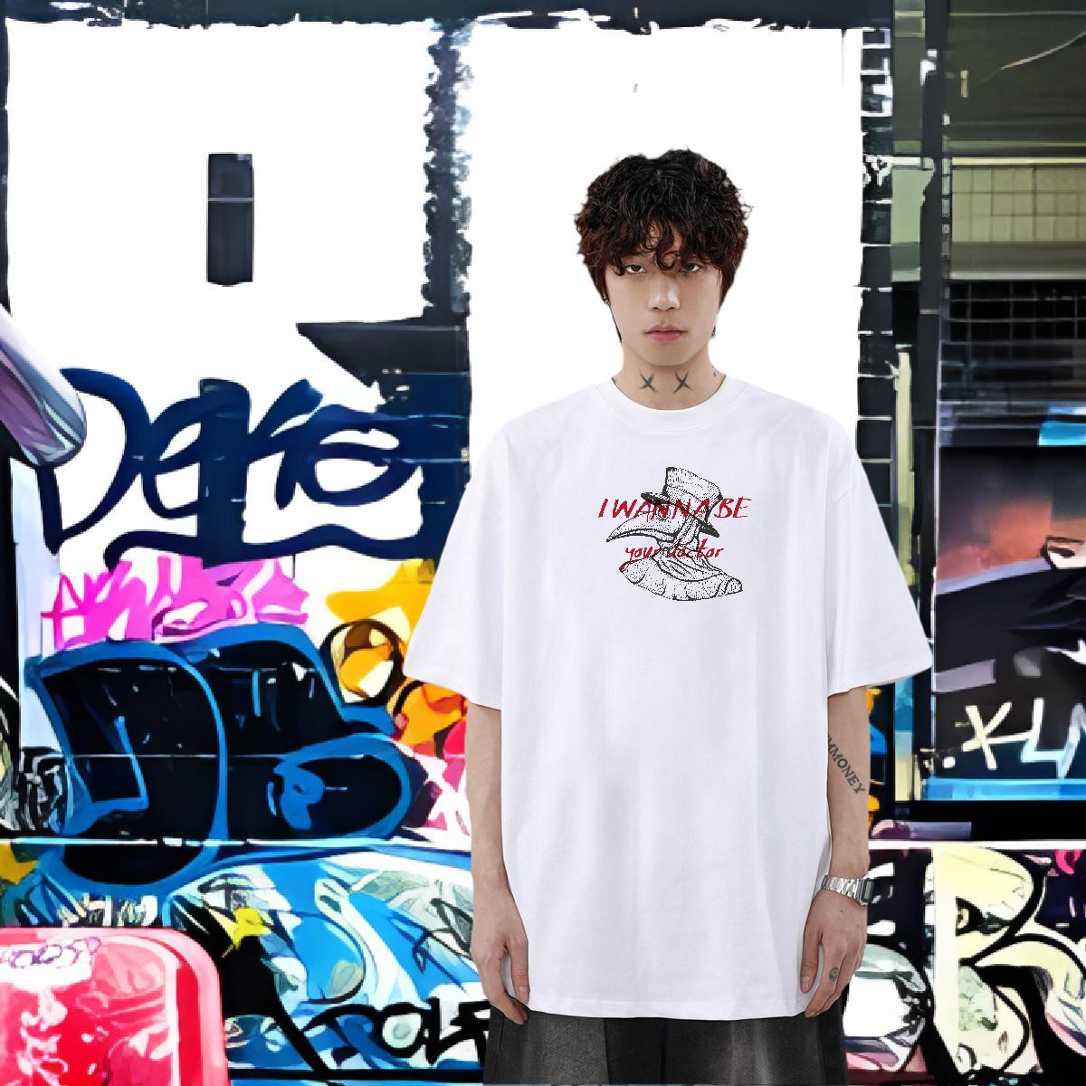 Free Shipping T-Shirts for Men 100% Cotton 230g bird Street wear Hip Hop Tops Breathable Crew Neck Comfortable Tshirts DIY Anime