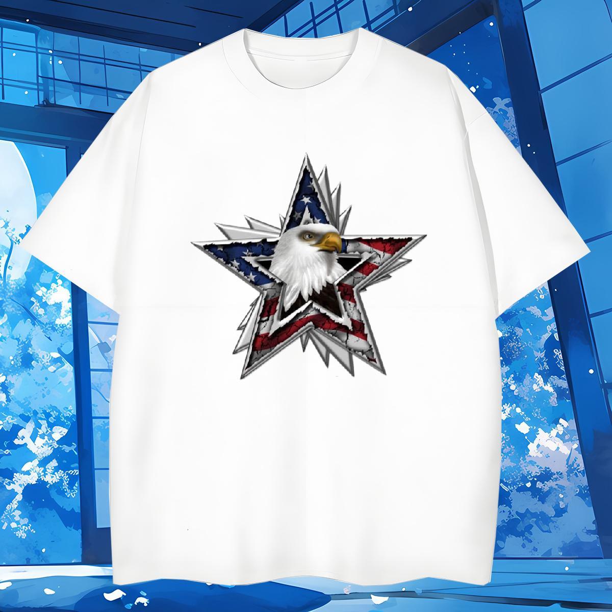 T shirt 230g Cotton eagle Hip Hop O Neck Short Sleeves Oversized 4XL Tshirt for Man Woman Casual New Free Shipping Clothes