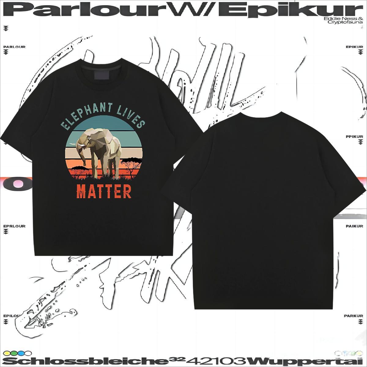 2024 Summer T Shirts Men 230g Cotton Elephant Sports Casual Clothings Breathable Short Sleeve TOP Quality Men Tees Graphic