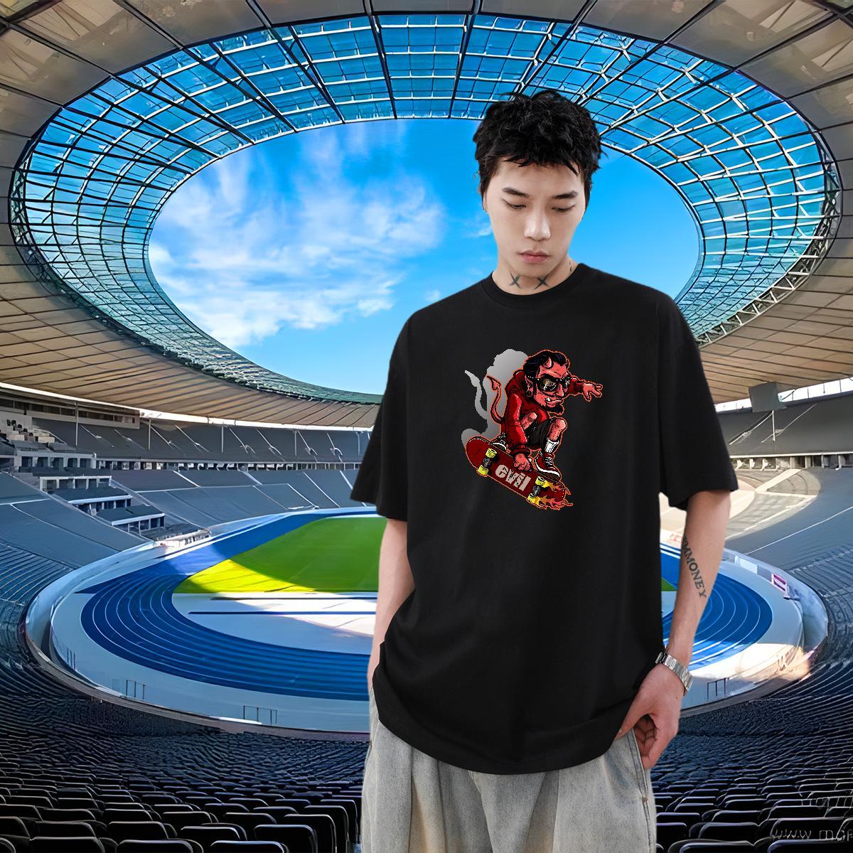 Unisex Men Clothes T-Shirt 230g 100% Cotton Hip Hop skateboarding Custom Print Oversized Round Neck Short Sleeve Classic T-Shirts Tees