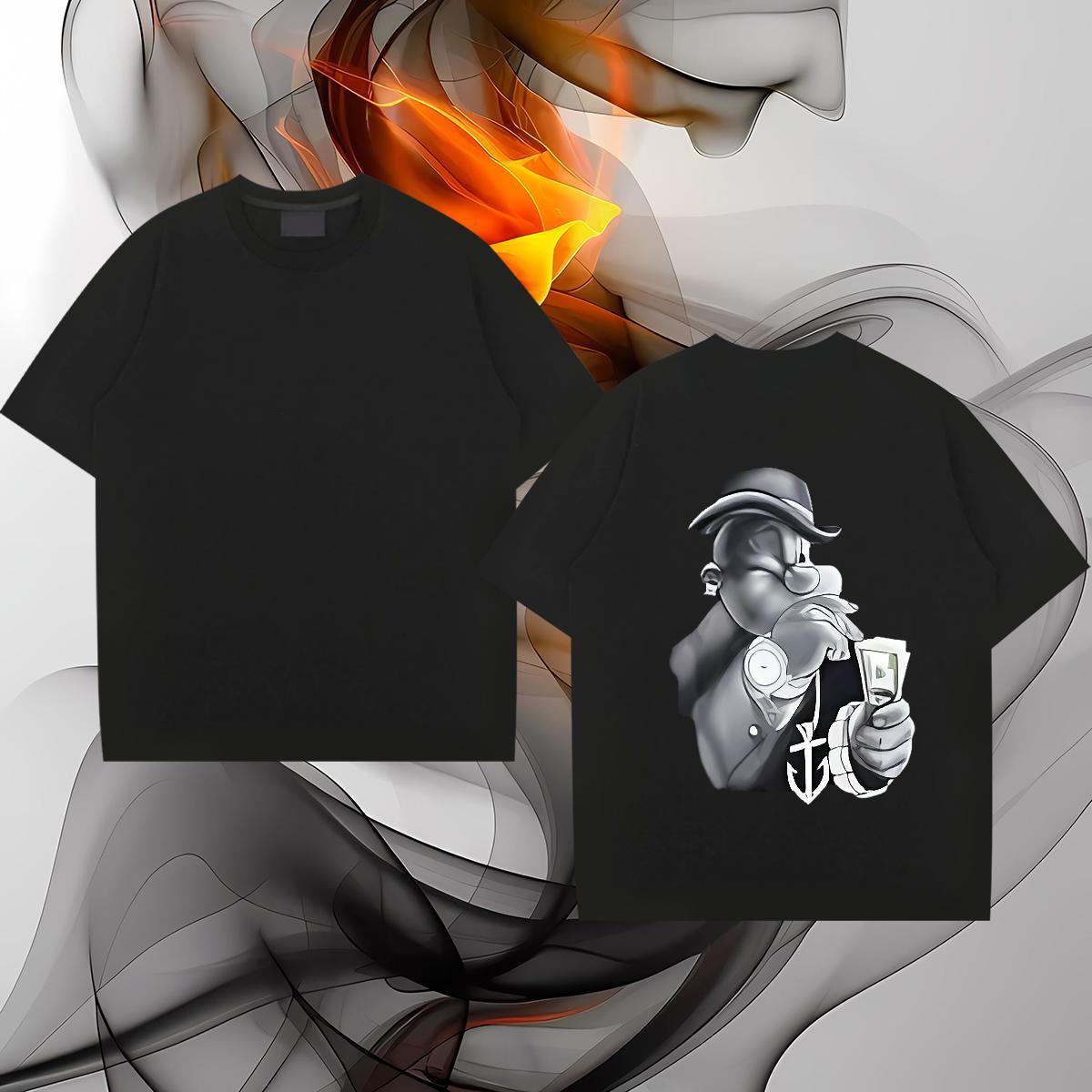 Brand Man T Shirts 100% Cotton 230g rabbit Daily Wear Tops Shirt Crew Neck Breathable TOP Quality Tshirt for Man Woman DIY Anime