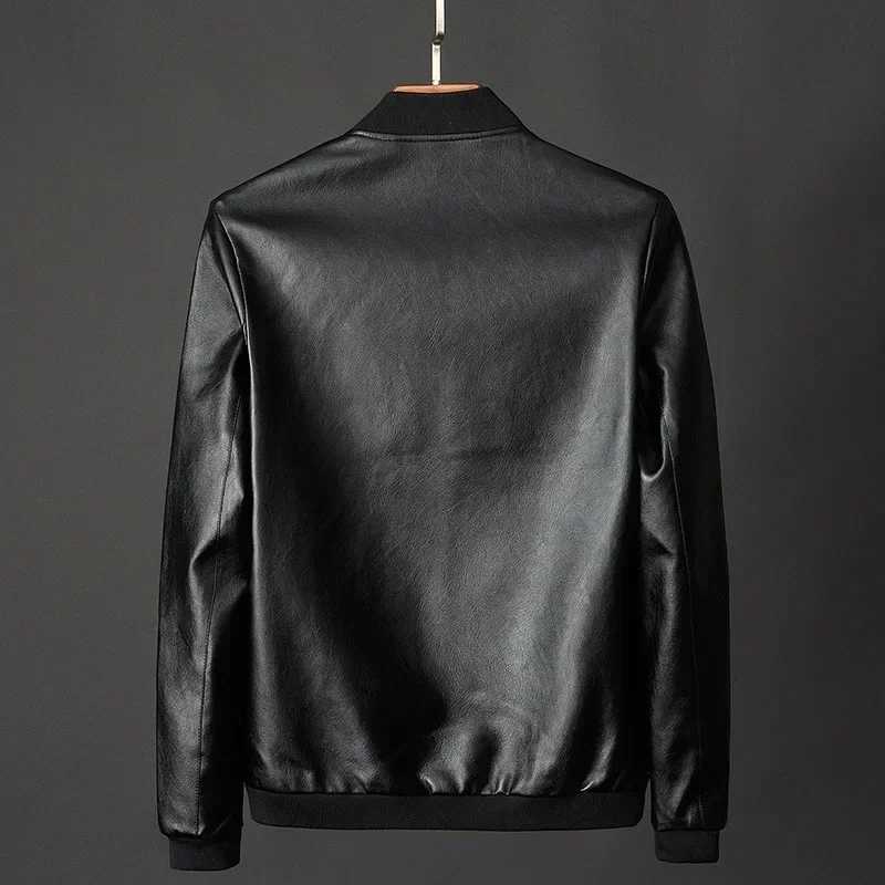 Men's Jackets Autumn New Men Leather Coat Korean Fashion Leather Sheepskin Men Leather Jacket Trend Casual Fit Slim Baseball Clothes z240806