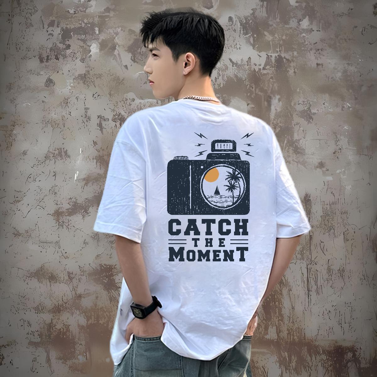 2024 T shirt 230g 100% Cotton tree Beach Tshirts O Neck Short Sleeves Brand Men Tees Asian Size