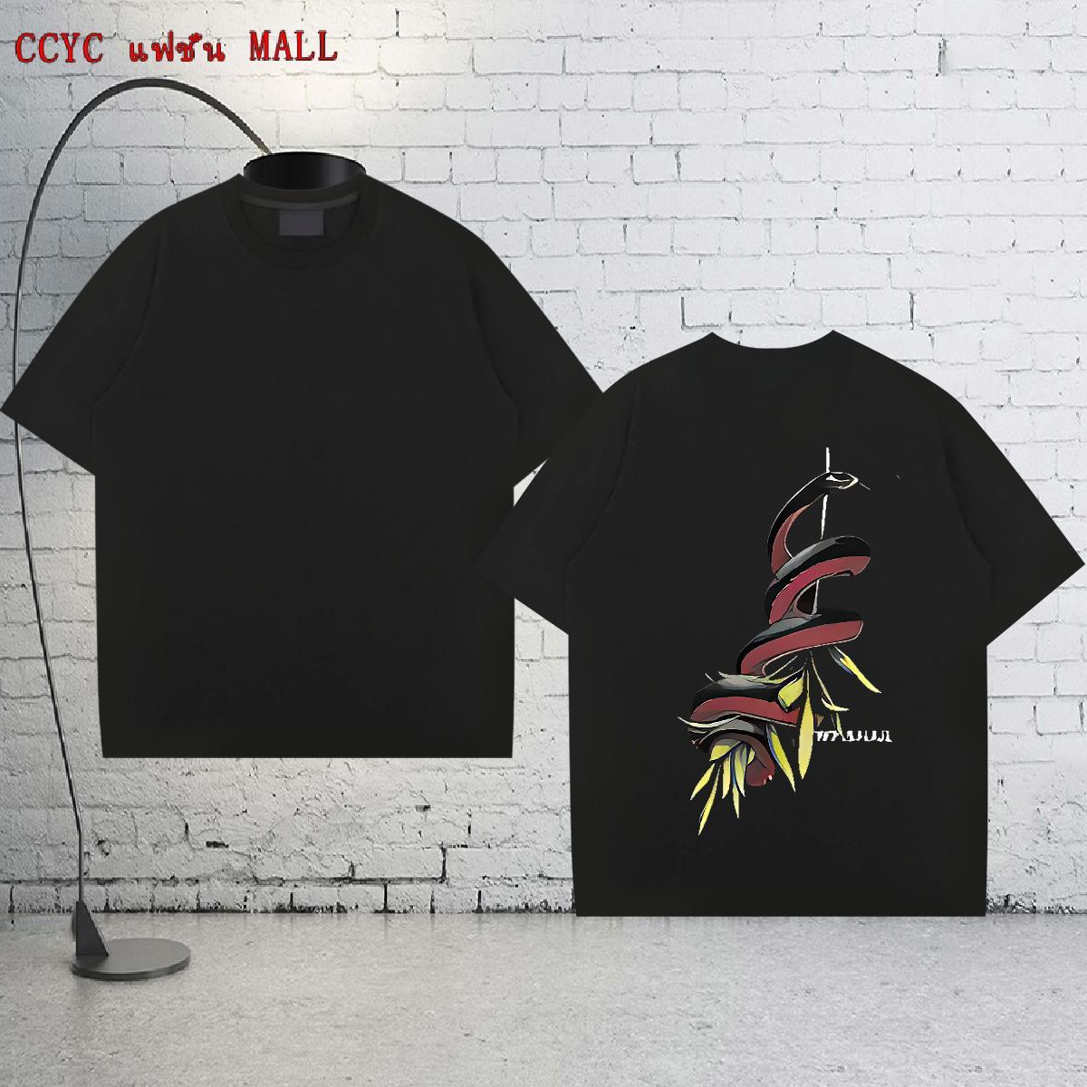 Brand T-Shirts 230g 100% Cotton snake Casual Beach Tshirts Breathable Loose Couples T Shirts Plus Size Custom