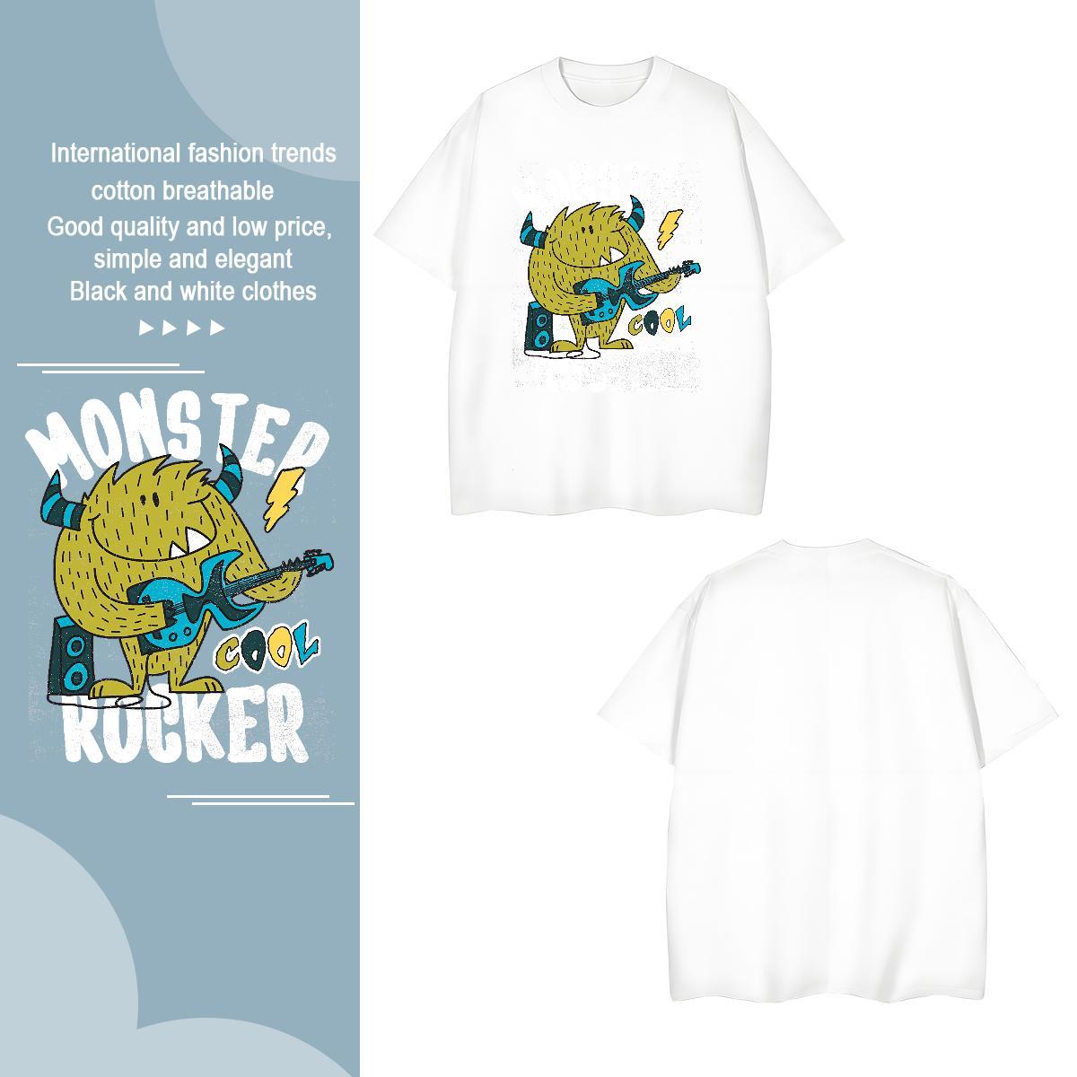 T-Shirts for Men 230g Cotton USA Casual Beach Breathable Crew Neck Custom Cartoon Men Tshirts DIY Cool Tee Shirt