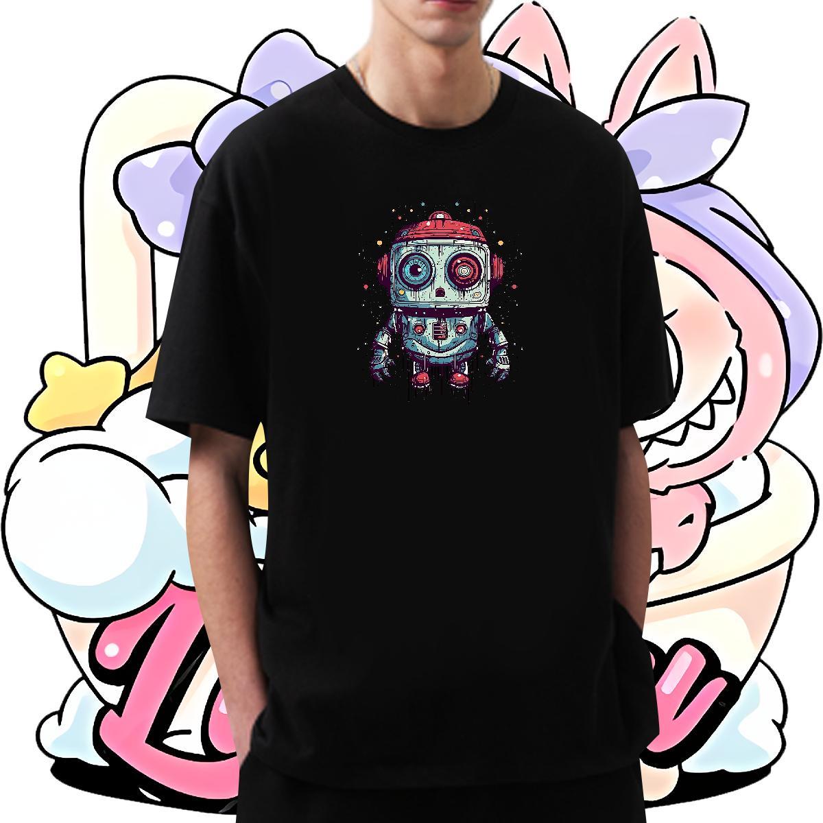 Loose Tshirts 100% Cotton 230g Hip Hop Street ET Graphic Short Sleeve Soft New Arrival Mens T Shirts Tee Shirt