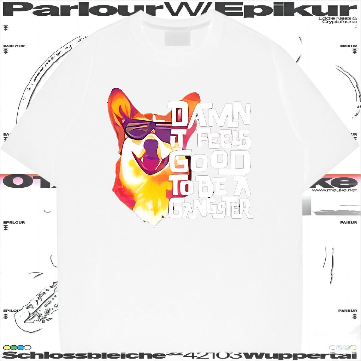 Designer T-Shirts 230g Pure Cotton dog Street Wear Tops Shirt Breathable Soft High Quality Men Tshirts White Plus Size