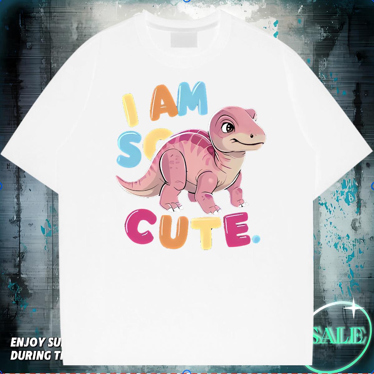 Factory Direct T Shirt For Man 230g Cotton dinosaur Street wear Hip Hop Tshirts O-Neck Short Sleeve Classic Mens Tshirts Plus Size Custom